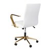 Flash Furniture White LeatherSoft Office Chair with Gold Arms GO-21111B-WH-GLD-GG